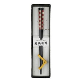 塗箸 市松文様 赤金 (箸置き付)（10本単位）※取寄商品（納期要確認）