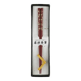 塗箸 乾漆金小花 赤 (箸置き付)（10本単位）※取寄商品（納期要確認）