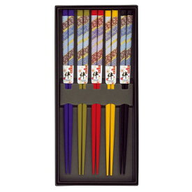 塗箸 5色箸花小紋 (5膳セット)（10本単位）※取寄商品（納期要確認）