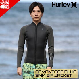 HURLEY ハーレー ADVANTAGE PLUS 2MM ZIP JACKET ロング ジャケット MZFZJK24 2024年 メンズ ウェットスーツ 長袖 タッパー ブラック