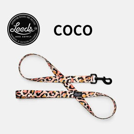 犬用リード ドッグリード ココ リーズドッグサプライ/Leeds Dog Supply Lead COCO【ネコポス発送（ポスト投函）】水に強く丈夫で色褪せしにくいから長持ち Made in California 即納 送料無料 ヒョウ柄 ピンク