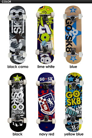 送料無料高品質ゴースケートスケートボードコンプリート子供用キッズ●GOsk828インチ