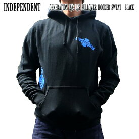 期間限定セール！INDEPENDENT/インデペンデント GENERATION B/C L/S PULLOVER HOODED SWEATSHIRT BLACK 長袖 フード付き プルオーバー スウェット パーカー