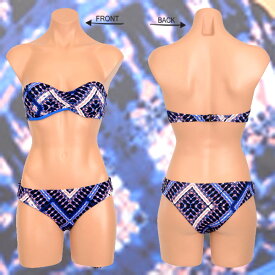 HURLEY/ハーレー新作レディースBIKINITIEDYEUwPUSHUPBRA/RevBRIEFPANTBLUE女性用水着ビキニ