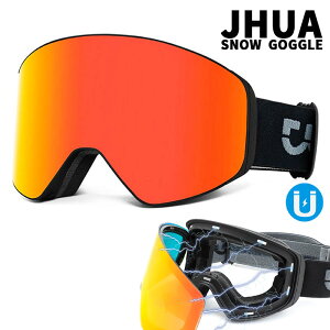 ݌ɌIJHUA SNOW HIGH END GOGGLE BLACK/RED MIRROR jp MAGNET ANTI FOG SNOW GOGGLE Xm[{[h XL[ S[O Xm{ p[ԕiAyуLZs]