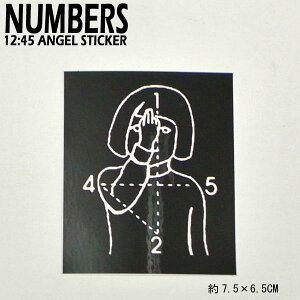 NUMBERS EDITION/io[YGfBV 12:45 ANGEL STICKER BLACK XebJ[ V[ XP{[ 01
