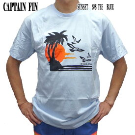 値下げしました！CAPTAIN FIN/キャプテンフィン SUNSET S/S TEE BLUE メンズ Tシャツ 男性用 半袖 丸首 メンズ