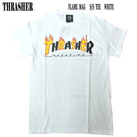 値下げしました！THRASHER/スラッシャー FLAME MAG S/S TEE WHITE メンズ 半袖Tシャツ 男性用 T-shirts MENS 半袖 ロゴ 丸首 スラッシャー　クリックポスト対応