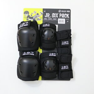 187 JUNIOR SIX PACK �X�P�[�g �v���e�N�^�[ �L�b�Y�p KNEE ELBOW WRIST �G�E�I�p�b�h�E���X�g�K�[�h �j�[���G���{�[�p�b�h�����X�g�K�[�h BLACK