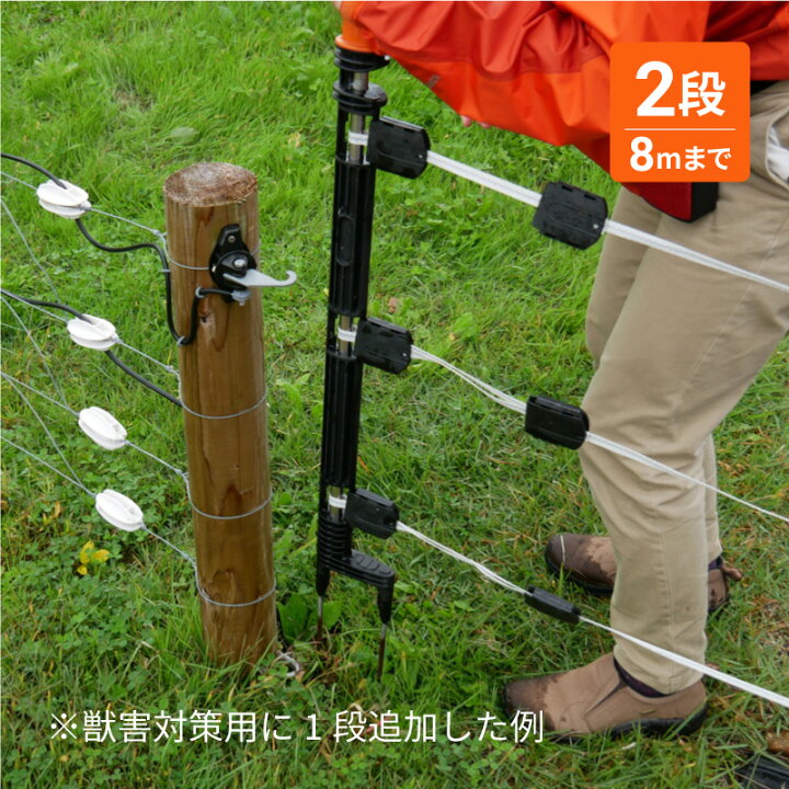 楽天市場】ガラガー 電気柵 ワンタッチテープゲートキット2段式 