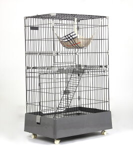 猫 ケージ キャットケージ 2段 猫トイレ付 キャスター付 ハンモック付 猫ゲージ おしゃれ キャットハウス ネコ ハウス 多段 留守番 保護 脱走防止 多頭飼い 多頭 スチール ペットケージ 新作