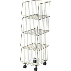 東谷スタッキングワゴン4D (アンティークゴールド) (W26.5×D37.5×H95)【送料無料（北海道・沖縄送料別）】