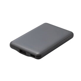 モバイルバッテリー/リチウムイオン電池/おまかせ充電対応/12W対応/USB-A出力1ポート/Type-C入力5000mAh/ダークグレーエレコム株式会社