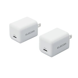 AC充電器/USB充電器/USB Power Delivery準拠/20W/USB-C1ポート/固定プラグ/2個セット/ホワイトエレコム株式会社