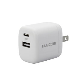 AC充電器/USB充電器/USB Power Delivery準拠/30W/USB-C1ポート/USB-A1ポート/スイングプラグ/ホワイトエレコム株式会社