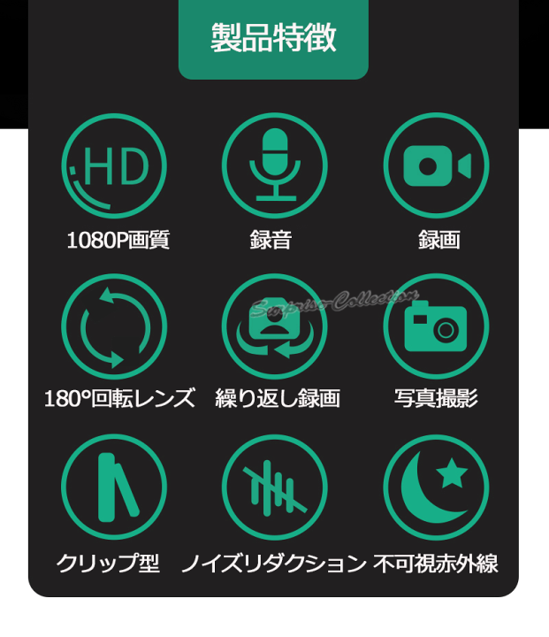 楽天市場】防犯カメラ 小型 ワンタッチ録画 180°回転 ビデオカメラ