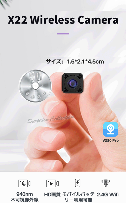ネットワークカメラ　録画機能付きWiFiカメラ(赤外線搭載　ブ112819 防犯カメラ 8時間録画 ワイヤレス 小型 WiFi 常時録画 SDカード