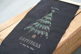 クリスマス CM刺繍タペストリー L ブラック ツリー