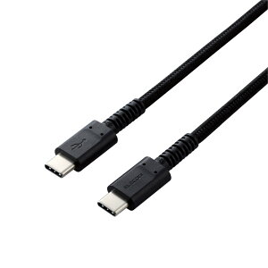 �X�}�z�E�^�u���b�g�pUSB�P�[�u��/USB(C-C)/���ϋv/USB Power Delivery�Ή�/�F�ؕi/2.0m/�u���b�N�G���R���������