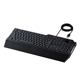 ゲーミングキーボード/メンブレン式/着脱式リストレスト付/ボリュームダイヤル付/フルキー/有線/ブラックエレコム株式会社