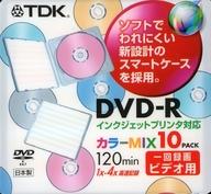 DVD-R<br> TDK 録画用DVD-R 4.7GB 120分 カラーMIX 10枚パック [DVD-R120CPWX10SF]
