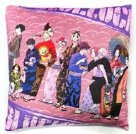 【中古】クッション・本体 C.集合(着物) スクエアクッション 「ブルーロック」