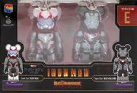 【中古】トレーディングフィギュア BE＠RBRICK-ベアブリック- 100% 2体セット E.チームスーツアイアンマン＆チームスーツウォーマシン 「Happyくじ BE＠RBRICK MARVEL Infinity SAGA 『IRON MAN』」 ペアボックス賞