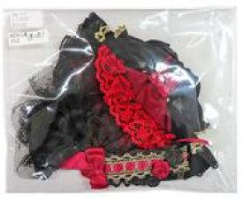 【新品】ドールアクセサリー オビツ11用 ドレス(黒×赤)