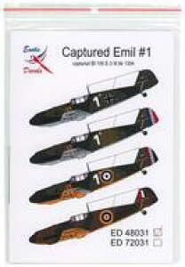 yVizhEH 1/48 hߊlꂽG~[h #1FblꂽBf109E-3 W.Nr. 1304 fJ[ [TRMED48031]