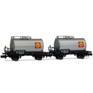 yVizS͌^ 1/160 FS. 2-unit pack 2-axle tank wagons. hShellh silver livery. ep. III-IV [HN6701]