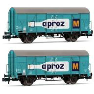 �y�V�i�z�S���͌^ 1/160 SBB. 2-unit pack 2-axle closed wagon type Gs �hAPROZ�h. ep. III [HN6683]
