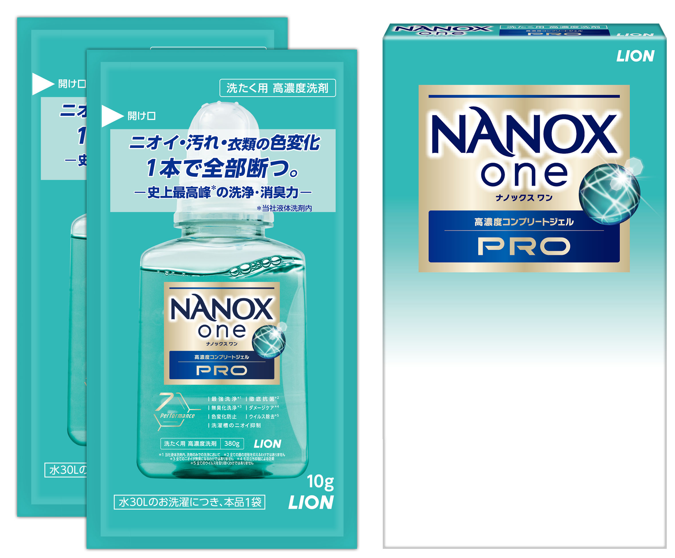 LION NANOX ONE PRO 10g×2袋 ワンパック使い切りタイプ ライオン ノベルティギフト専用品 ナノックスワン 携帯用 最強洗浄 消臭  防臭 抗菌 旅行・出張・病院・コインランドリーなどにおすすめ | するがや