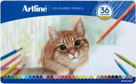 【シャチハタ公式】Artline 色鉛筆 36色 平缶ケース｜滑らかな描き心地 鮮やか発色｜子ども 大人 学用品 お絵描き