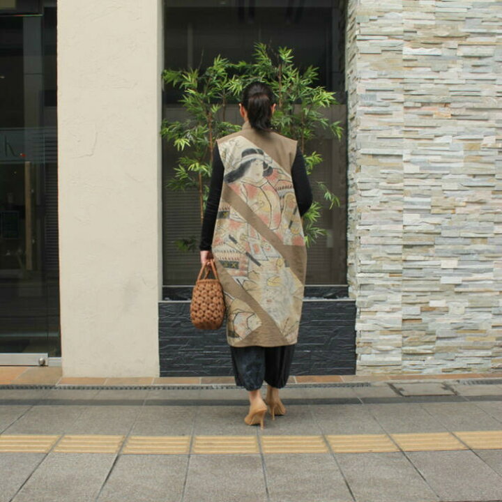 楽天市場】【作家一点もの】古布のぼり旗ベスト 柿渋染め 日本製 