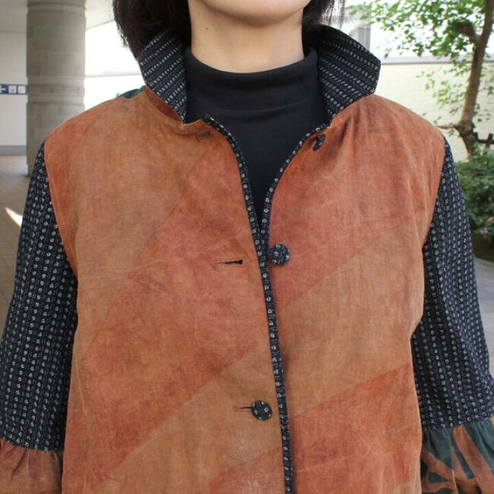 楽天市場】古布のぼり旗コート 作家一点物 古布 リメイク 服 絣 のぼり  