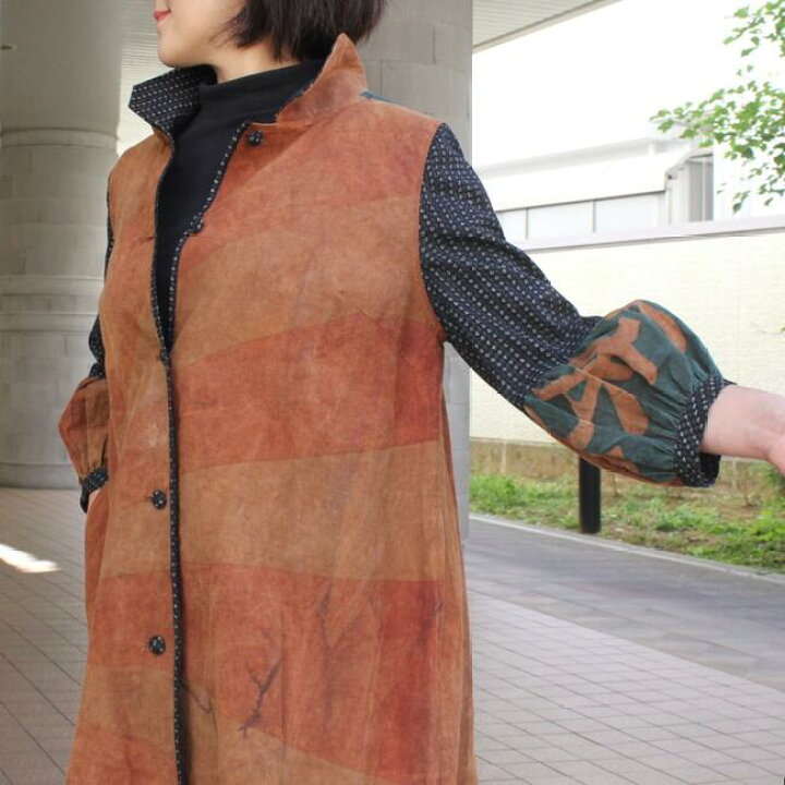 楽天市場】古布のぼり旗コート 作家一点物 古布 リメイク 服 絣 のぼり 