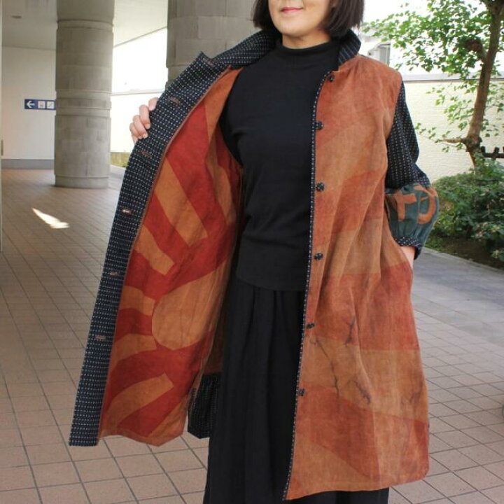 楽天市場】古布のぼり旗コート 作家一点物 古布 リメイク 服 絣 のぼり  
