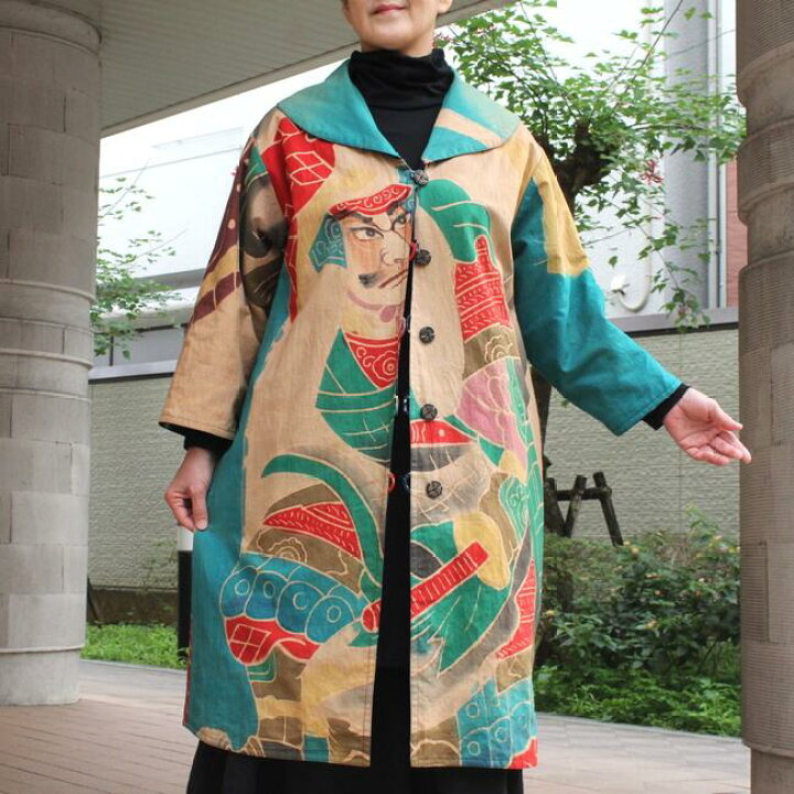 楽天市場】作家一点もの【古布リバーシブルコート】古布 絣 藍染め 