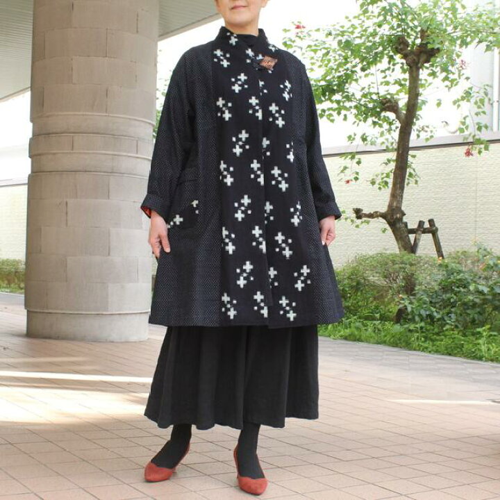 楽天市場】古布絣コート 作家一点もの 日本製 送料無料 古布 絣 創作服 