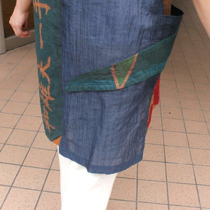 楽天市場】古布リメイクチュニック ブラウス 作家一点物 大漁旗 柿渋 
