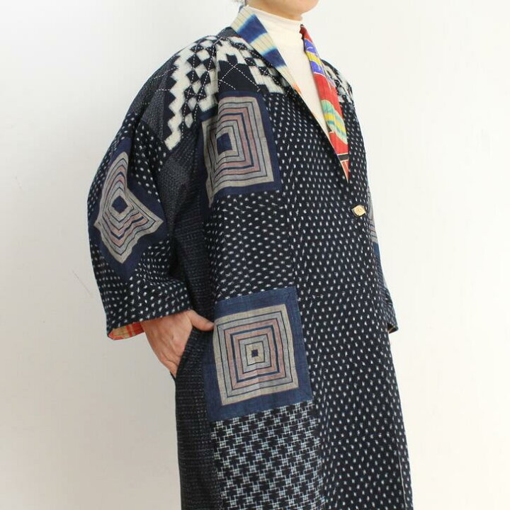 楽天市場】作家一点物【古布のぼり旗リバーシブルコート】古布 創作服 
