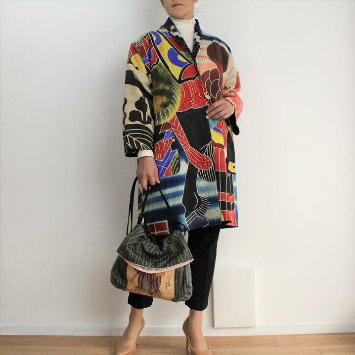 楽天市場】作家一点物【古布のぼり旗リバーシブルコート】古布 創作服 