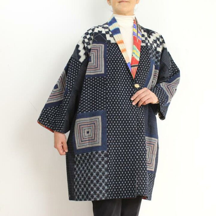 楽天市場】作家一点物【古布のぼり旗リバーシブルコート】古布 創作服  
