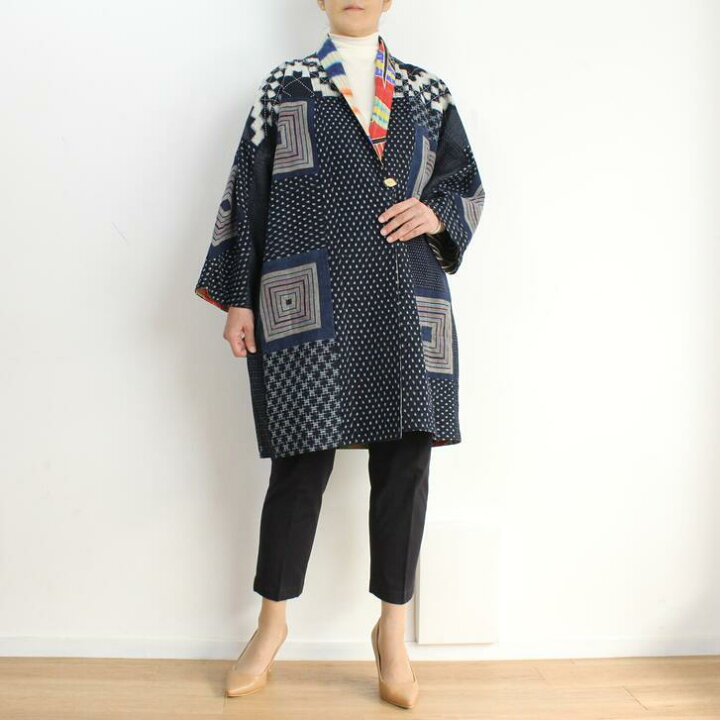楽天市場】作家一点物【古布のぼり旗リバーシブルコート】古布 創作服  