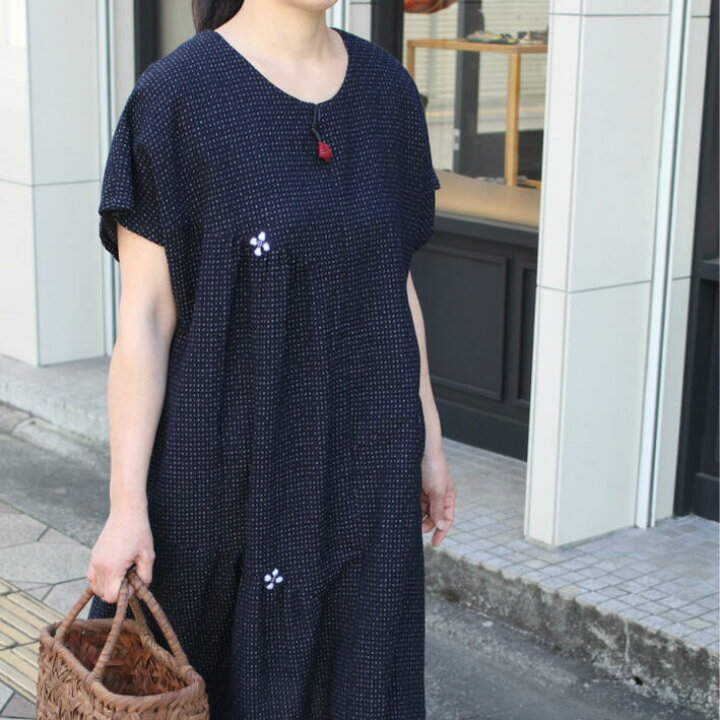 楽天市場 和木綿ワンピース 薄小絣調 黒 日本製 M L 前ファスナー 綿100 春夏 レディース ミセスファッション シニアファッション 50代 60代 70代 大人可愛い ゆったりやわらか 涼しく着られる 古布と染めの創作服 駿河屋