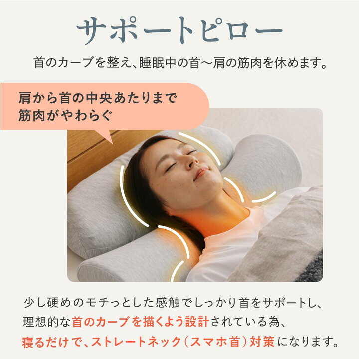 SurvaQ CALQSダブル枕(温め機能付) （楽天市場】[公式]【 首と肩がホッ 