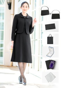 \クーポン利用で18,480円~&365日即日出荷/ 喪服 レディース 小物セット 10点 ブラックフォーマル スーツ ワンピーススーツ バッグ 数珠 ネックレス ふくさ 喪服セット フォーマル小物 便利 セ