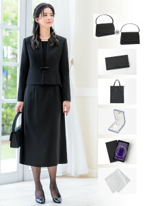 \クーポン利用で21,480円&365日即日出荷/ 喪服 レディース 小物セット 10点 ブラックフォーマル スーツ ワンピーススーツ 洗える バッグ 数珠 ネックレス ふくさ 喪服セット フォーマル小物