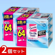 クイックルワイパー 立体吸着ウエットシート 掃除機かけずに一度でサッパリ 香りがのこらない 64枚入り x…