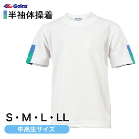 ギャレックス 体操服 半袖トレシャツ S・M・L・LL 男子 女子 ジャージ 白 ワンポイント クルーネック 半そで 女の子 男の子 子供 キッズ 運動着 体育 Galax 大きいサイズ (送料無料)【取寄せ】